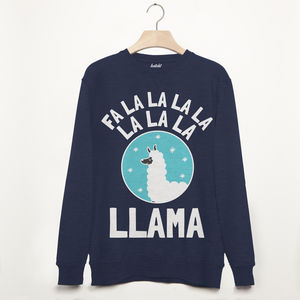 Fa La La Llama Men's Festive Christmas Sweatshirt from Not On The High Street