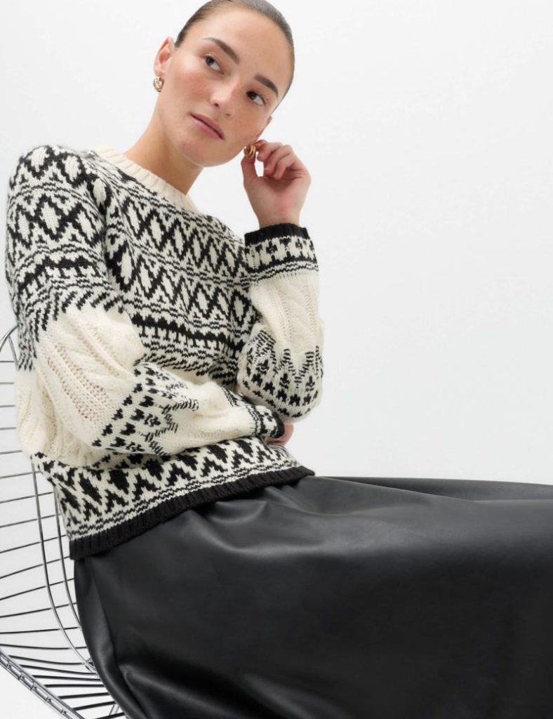 Fair Isle Cable Knit Crew Neck Jumper Christmas jumper from Marks & Spencer