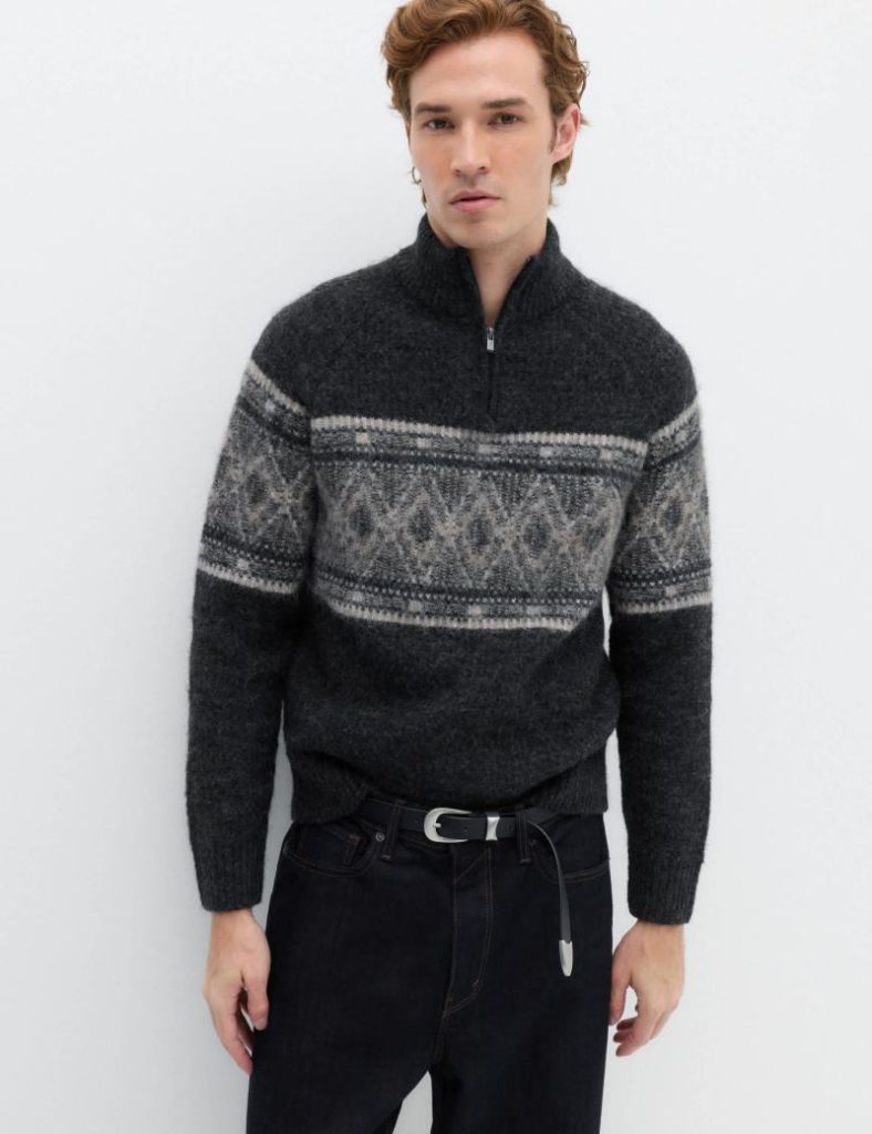 Fair Isle Half Zip Jumper with Wool Christmas jumper from Marks & Spencer