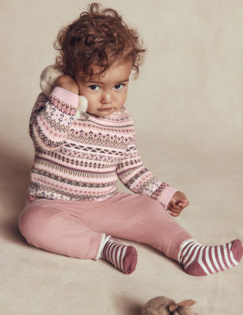 Fair Isle Knitted Jumper Set in Pink Heather Christmas jumper from Boden