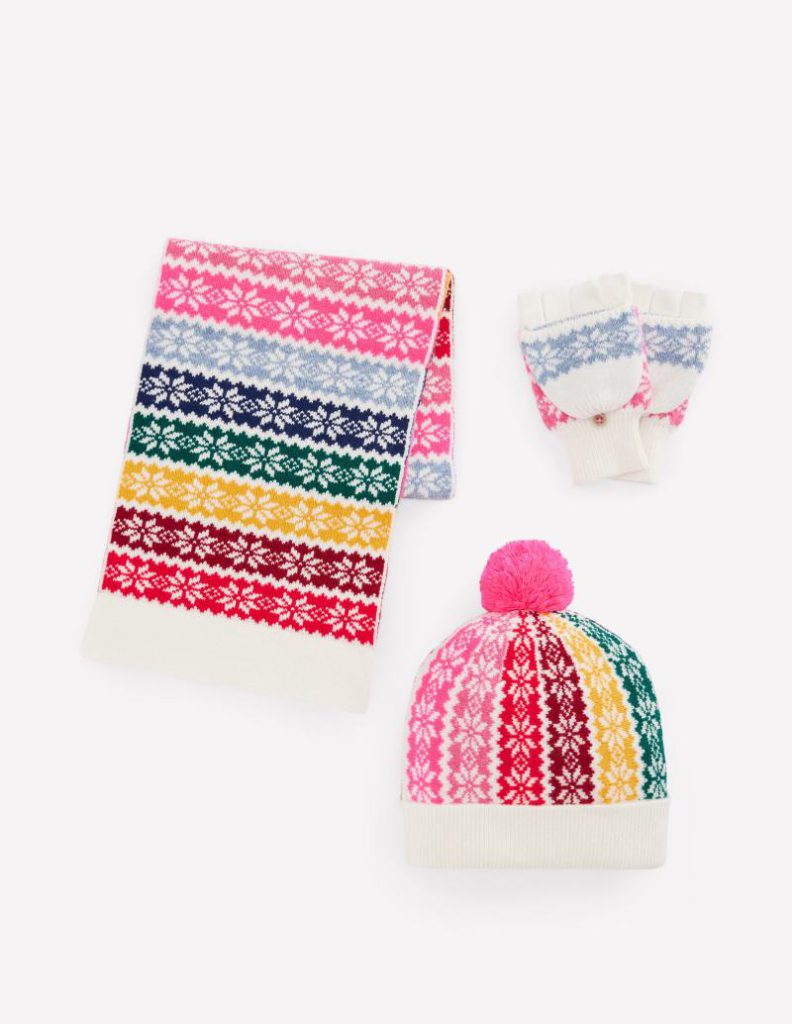 Fair Isle Knitted Set in Rainbow Snowflake Christmas jumper from Boden