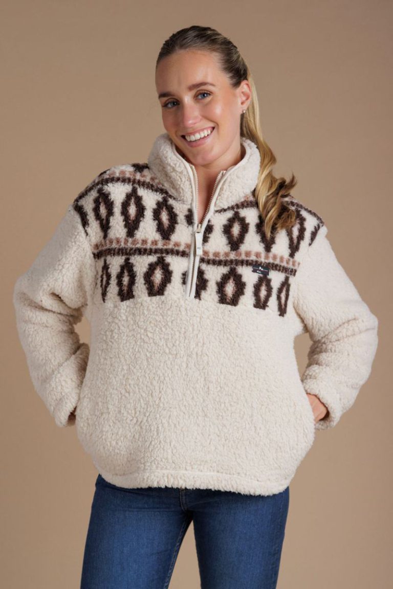 Fairisle Borg High Neck 1/2 Zip Fleece Pullover Christmas jumper from Debenhams