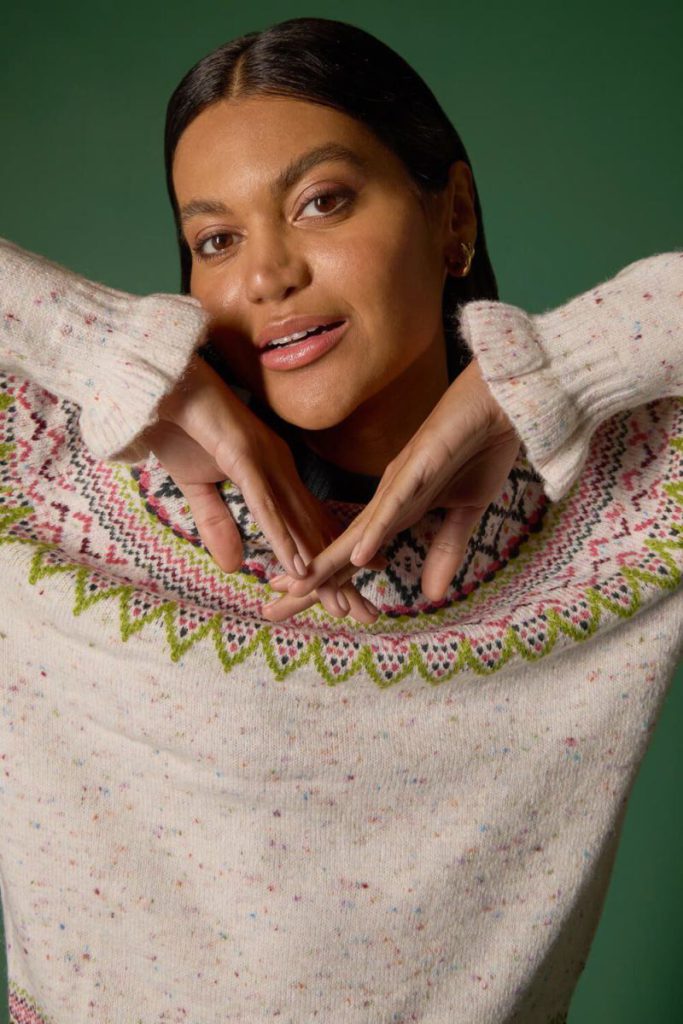 Fairisle Frill Detail Stretch Jumper Christmas jumper from Debenhams