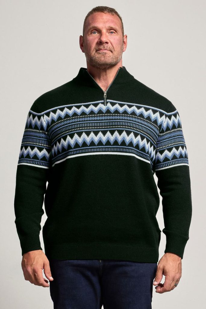 Fairisle Quarter Zip Knitted Jumper Christmas jumper from Debenhams