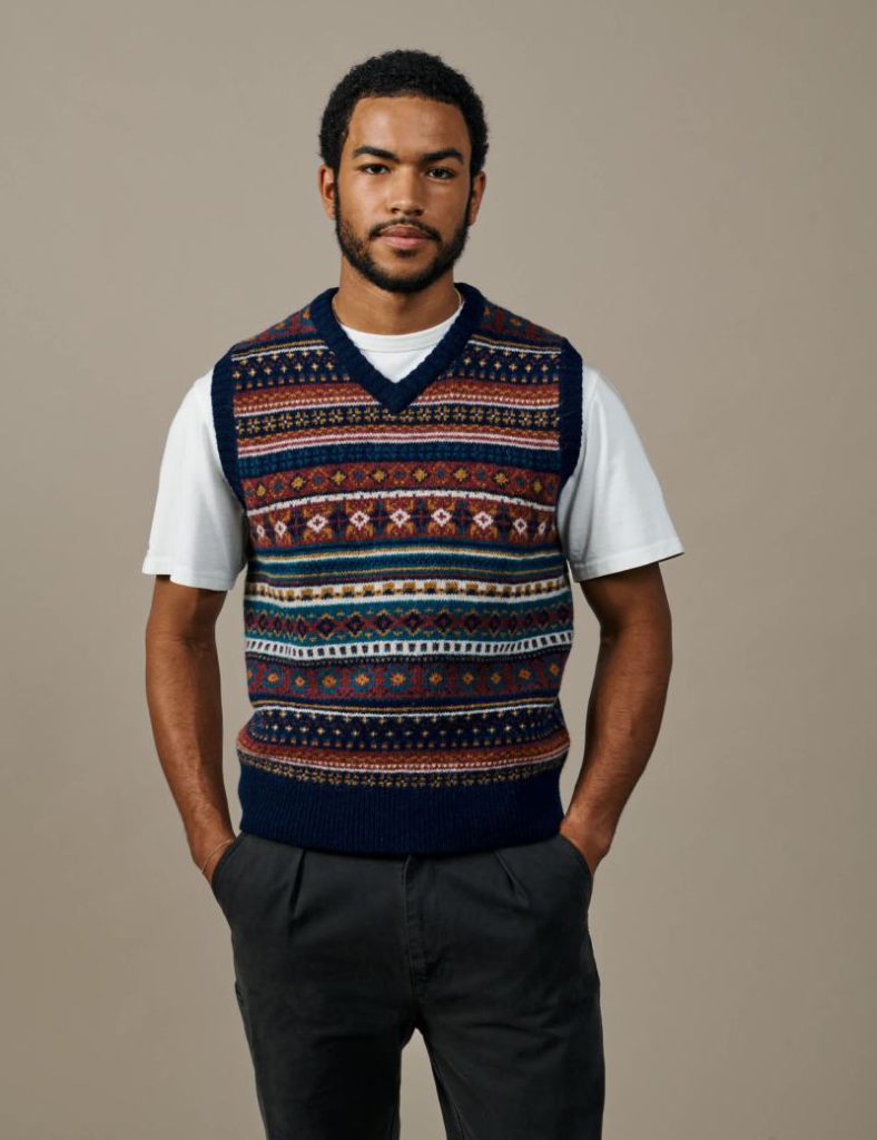Fairisle V Neck Knitted Tank Top with Wool Christmas jumper from Marks & Spencer