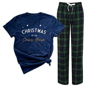 Family Matching Christmas Pyjamas Green And Navy Check from Not On The High Street