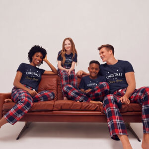 Family Matching Christmas Pyjamas Red And Navy Check from Not On The High Street