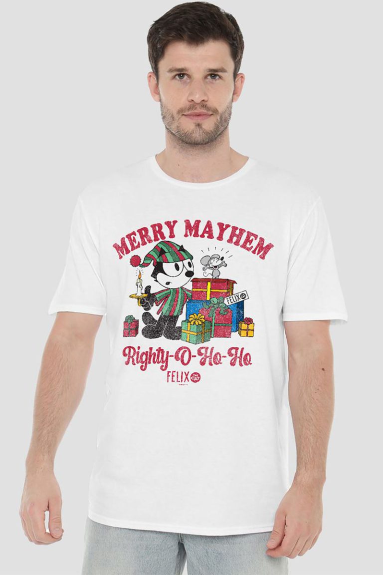 Felix Merry Christmas T Shirt, White from Debenhams