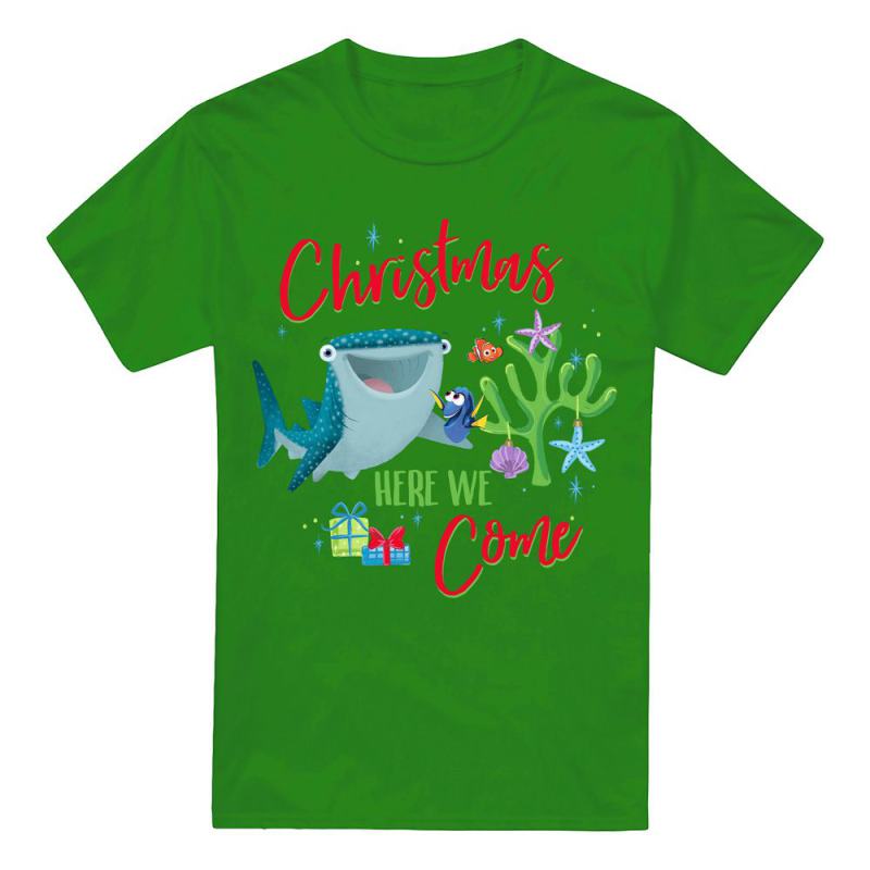 Finding Nemo Christmas Here We Come With Dory And Destiny T-Shirt Green from Debenhams