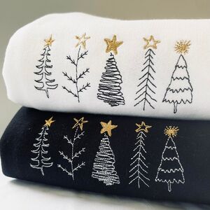 Five Embroidered Doodle Christmas Trees Jumper from Not On The High Street