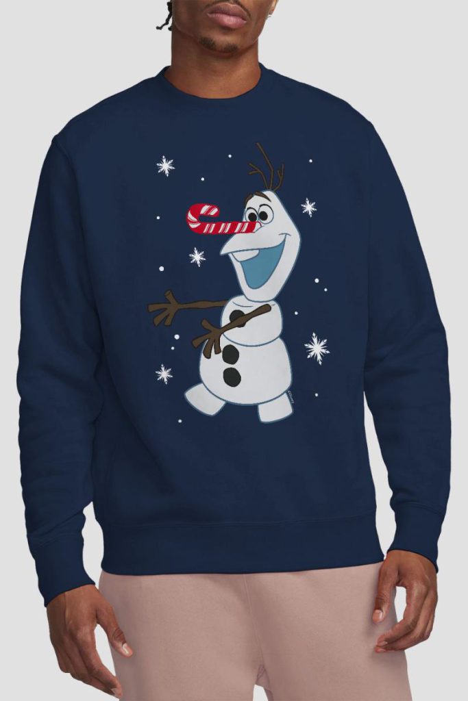 Frozen Olaf Candy Cane Christmas Sweatshirt Navy from Debenhams