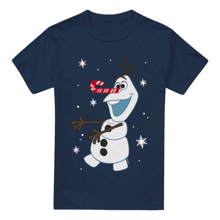 Frozen Olaf Candy Cane Christmas T-Shirt Navy from Debenhams
