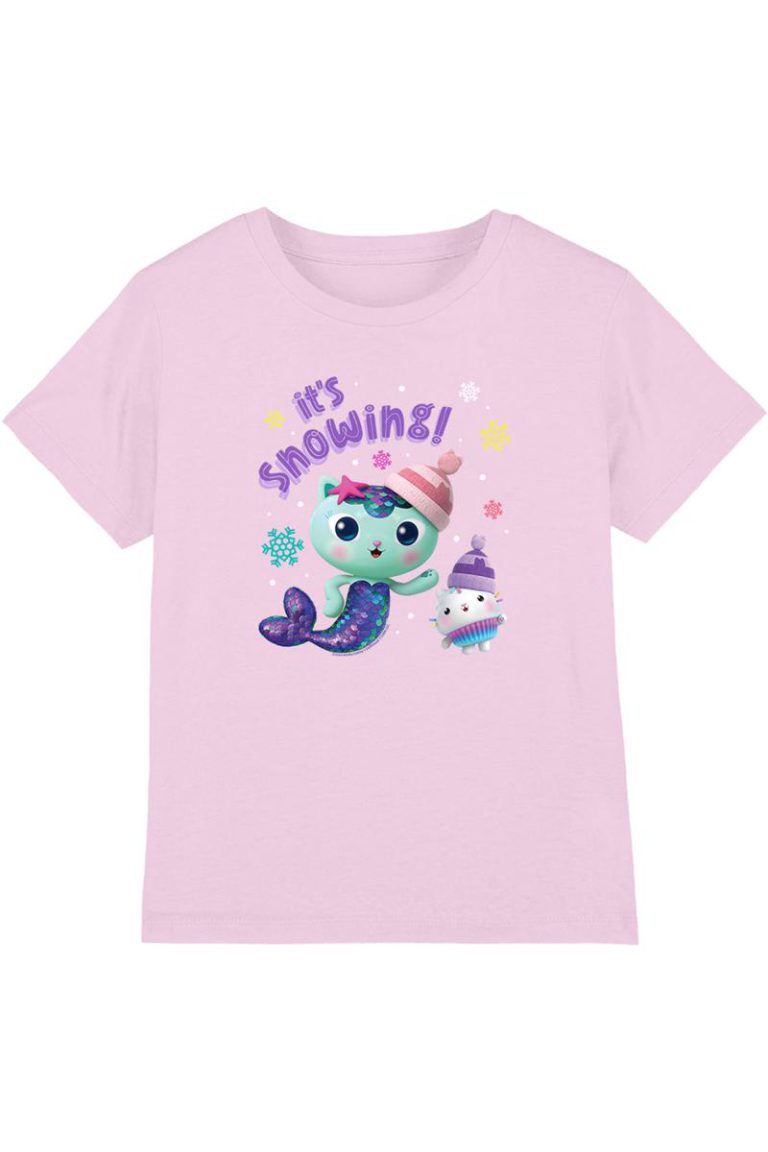 Gabby'S Dollhouse Mercat Its Snowing Christmas Kids T Shirt, Pink from Debenhams