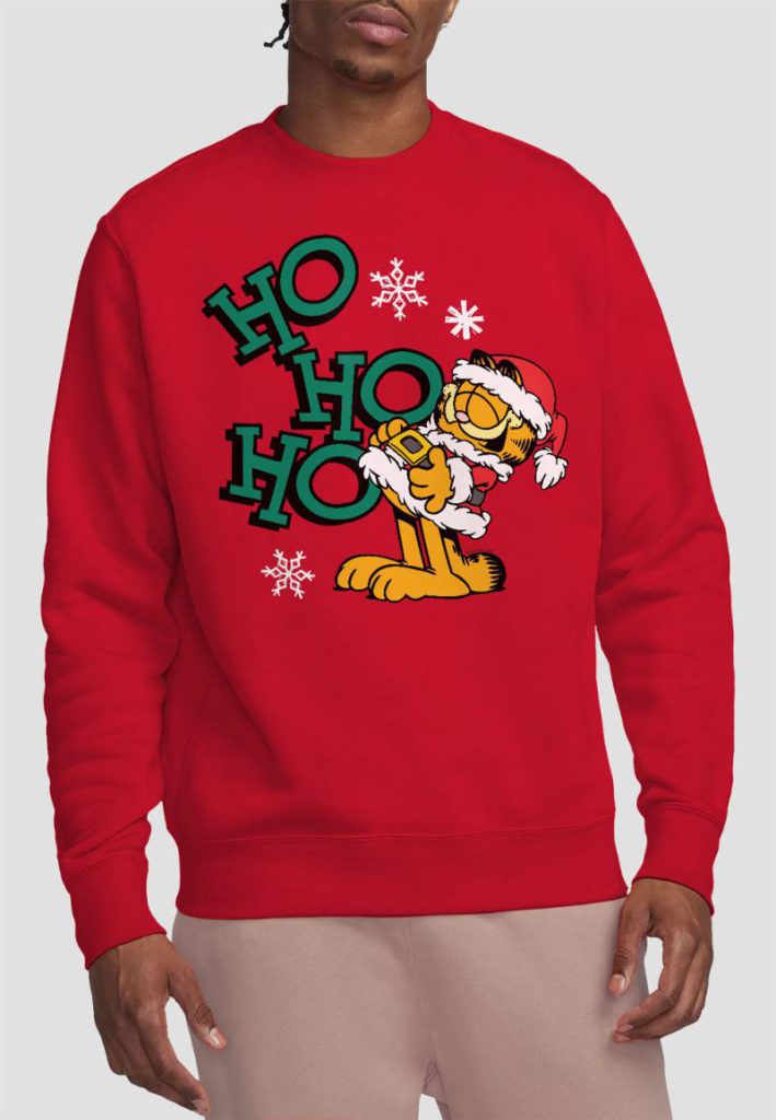 Garfield Ho Ho Ho Christmas Unisex Crew Sweatshirt, Red from Debenhams