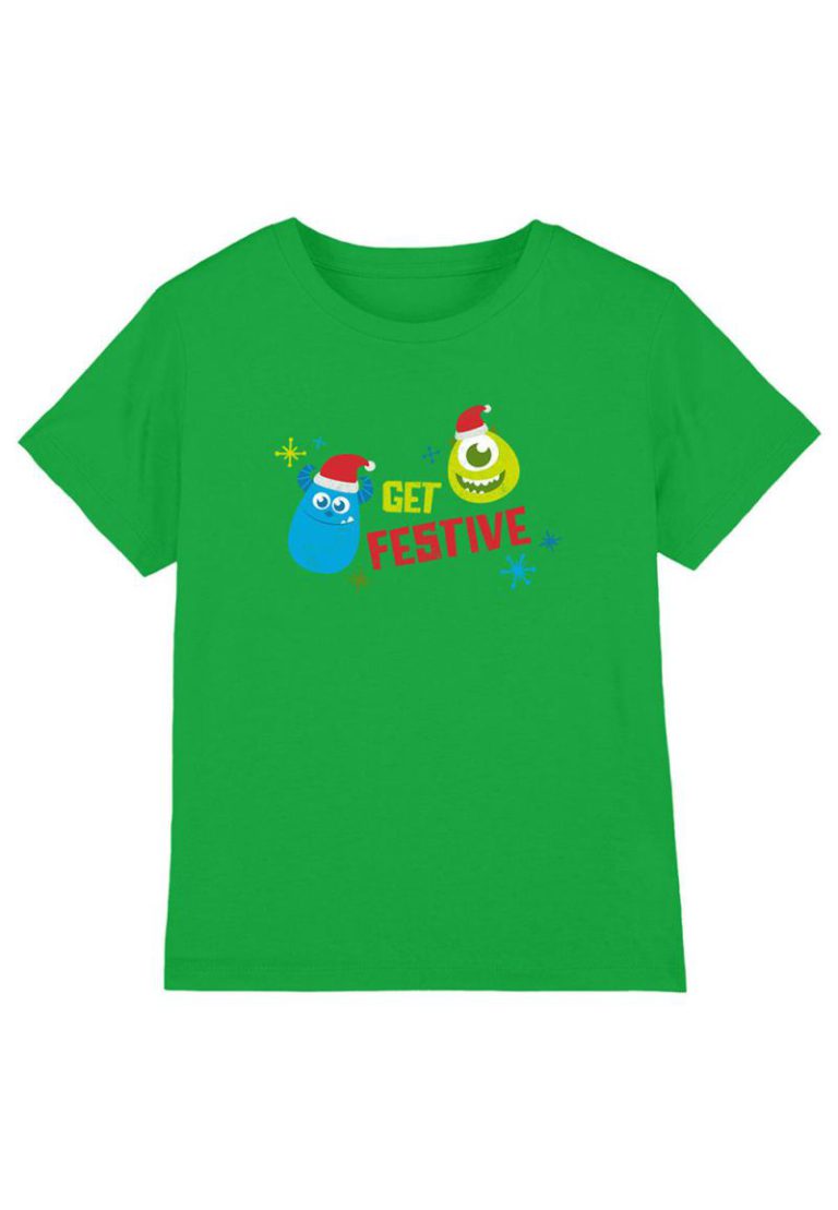 Get Festive For Christmas With Mike And Sully Kids T-Shirt Dark Green from Debenhams