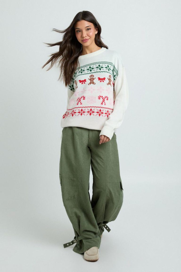 Gingerbread Man Longline Christmas Jumper from Debenhams