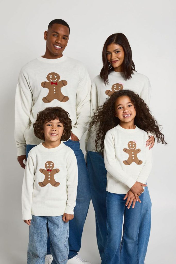 Girls Matching Family Gingerbread Man Christmas Jumper from Debenhams