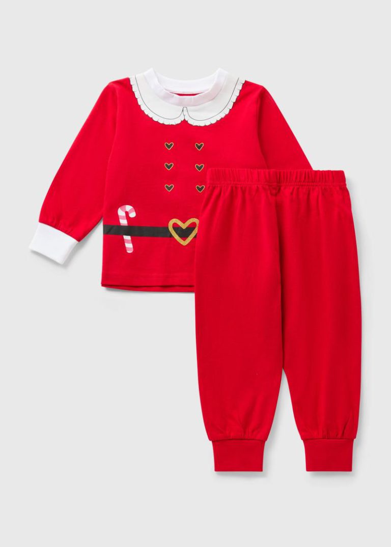 Girls Mrs Claus Christmas Pyjamas (1-7yrs) 1 half year to 2 from Matalan