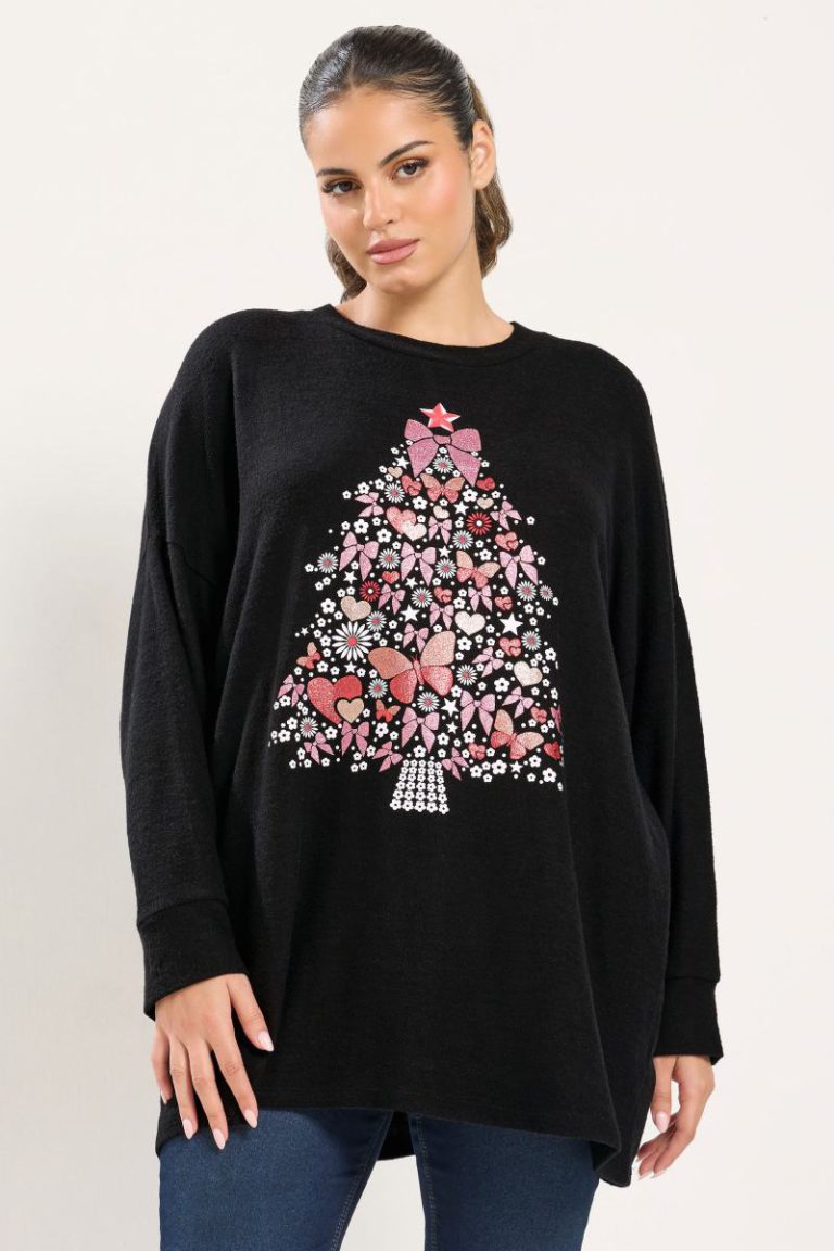 Glitter Christmas Tree Novelty Sweatshirt from Boohoo