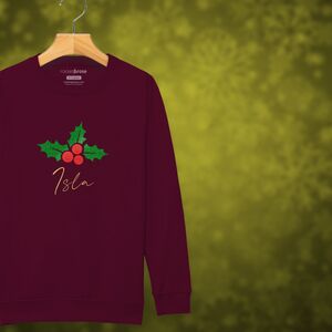 Glittery Holly Personalised Christmas Jumper Sweatshirt For Girls And Boys from Not On The High Street