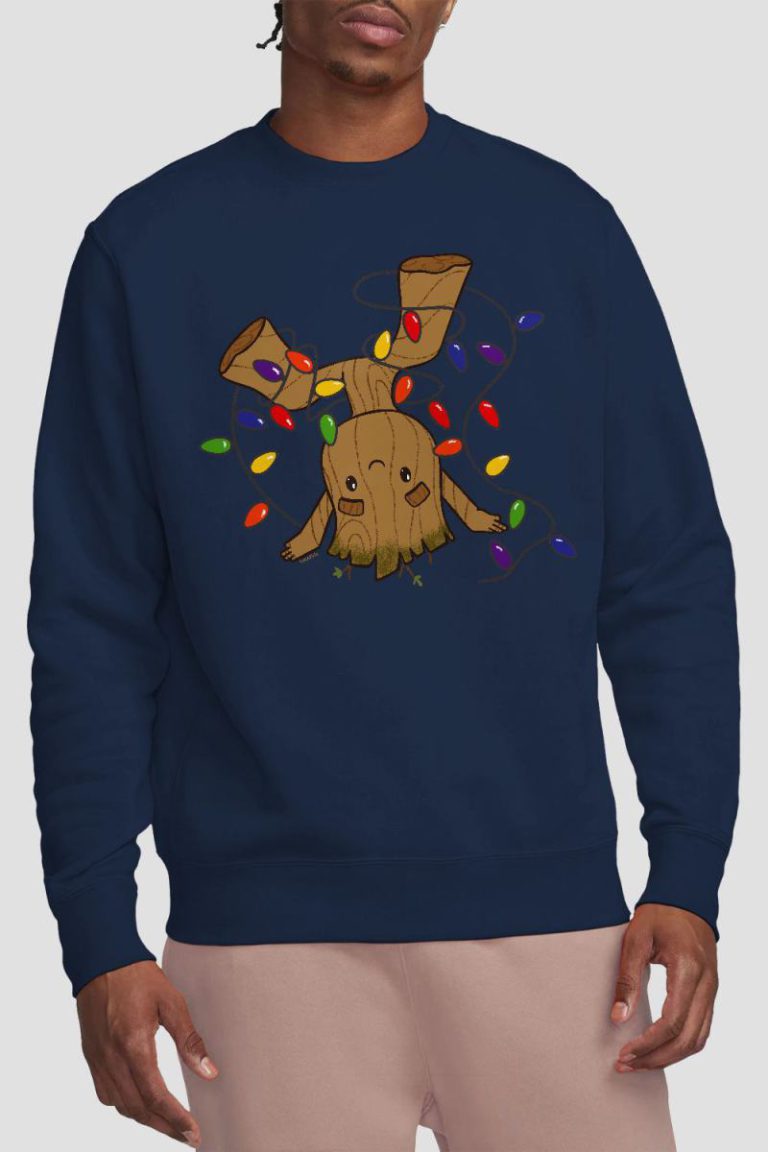 Guardians Of The Galaxy Groot Christmas Lights Sweatshirt Navy from Debenhams