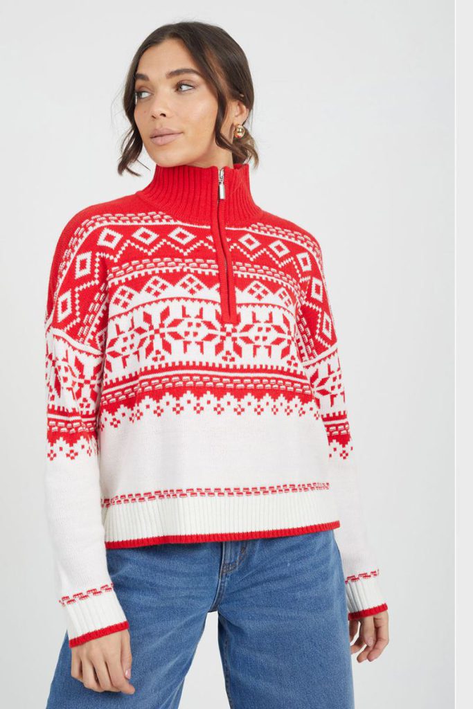 Half Zip Fairisle Jumper Christmas jumper from Debenhams