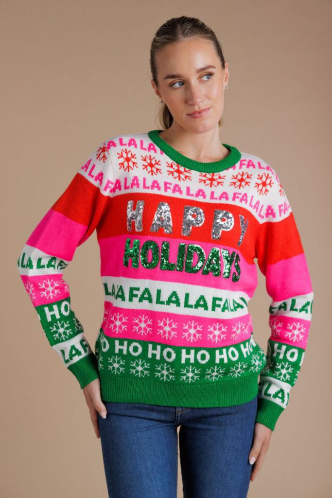 Happy Holidays Sequin Christmas Jumper from Debenhams