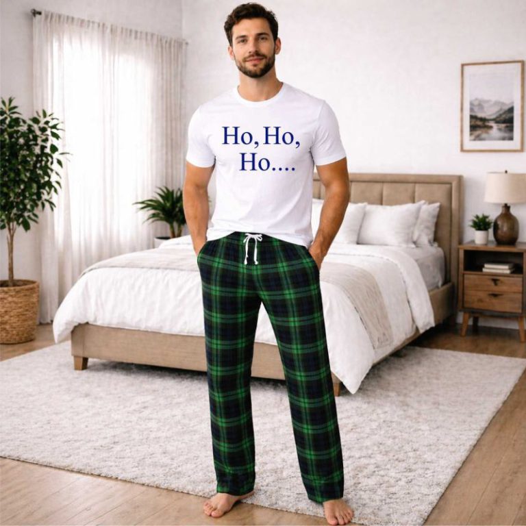 Ho Ho Ho Christmas Tartan Trouser Pyjama Set from Debenhams
