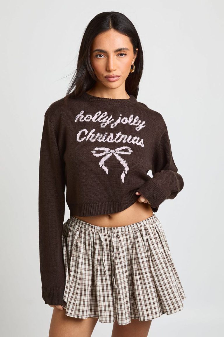 Holly Jolly Crop Christmas Jumper from Debenhams