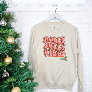 Holly Jolly Vibes Groovy Christmas Jumper from Not On The High Street