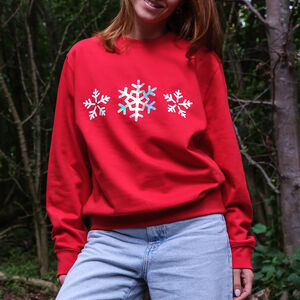 Holographic Snowflakes Christmas Jumper Sweatshirt from Not On The High Street