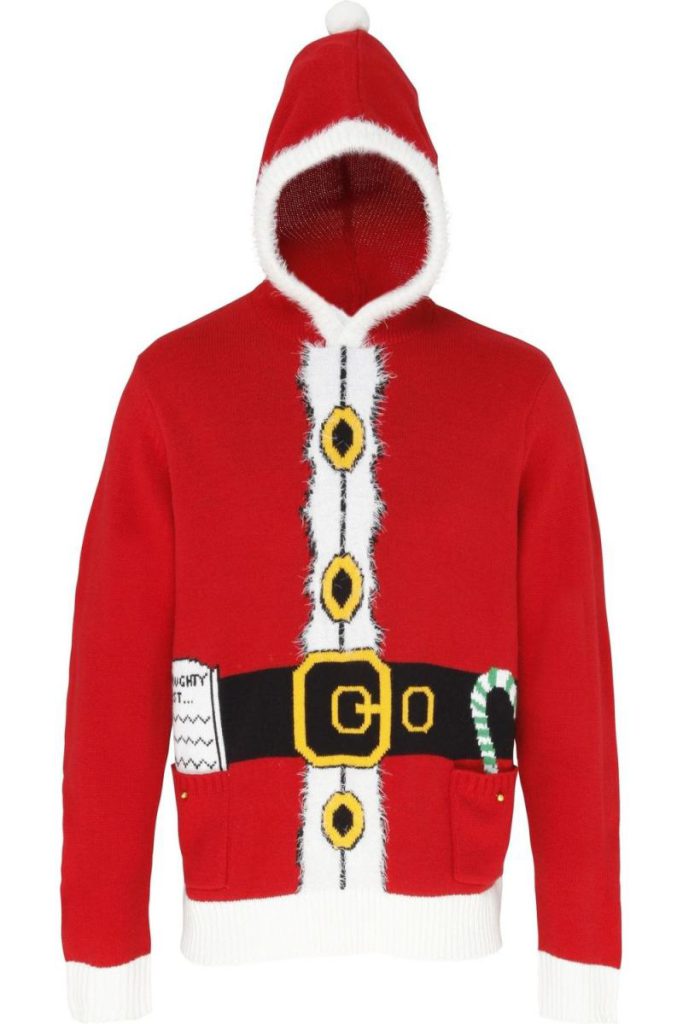 Hooded Santa Design Jumper Sweatshirt Christmas jumper from Debenhams