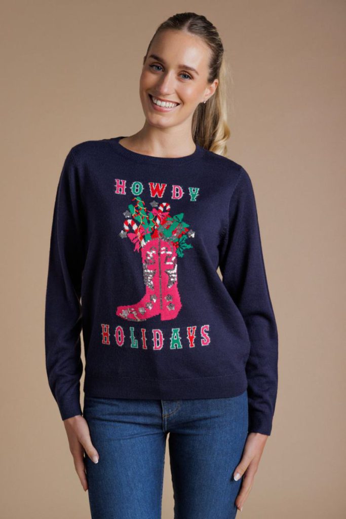 Howdy Holidays Embellished Christmas Jumper from Debenhams