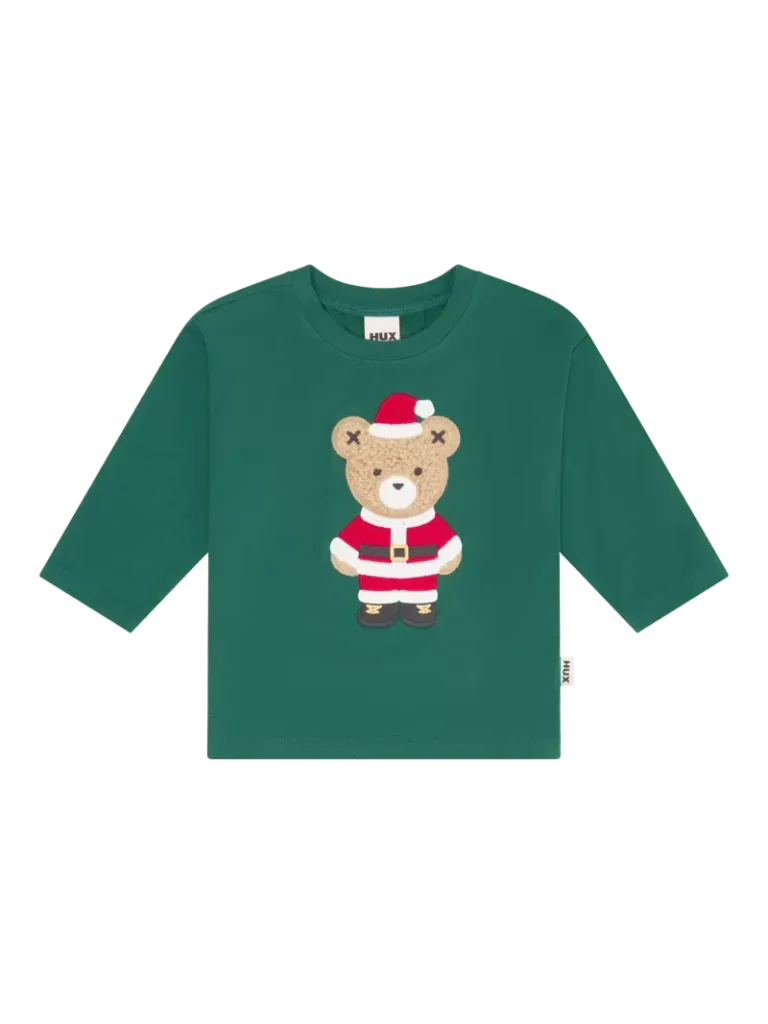 Hux Baby Christmas Long Sleeve Top, Pine from John Lewis