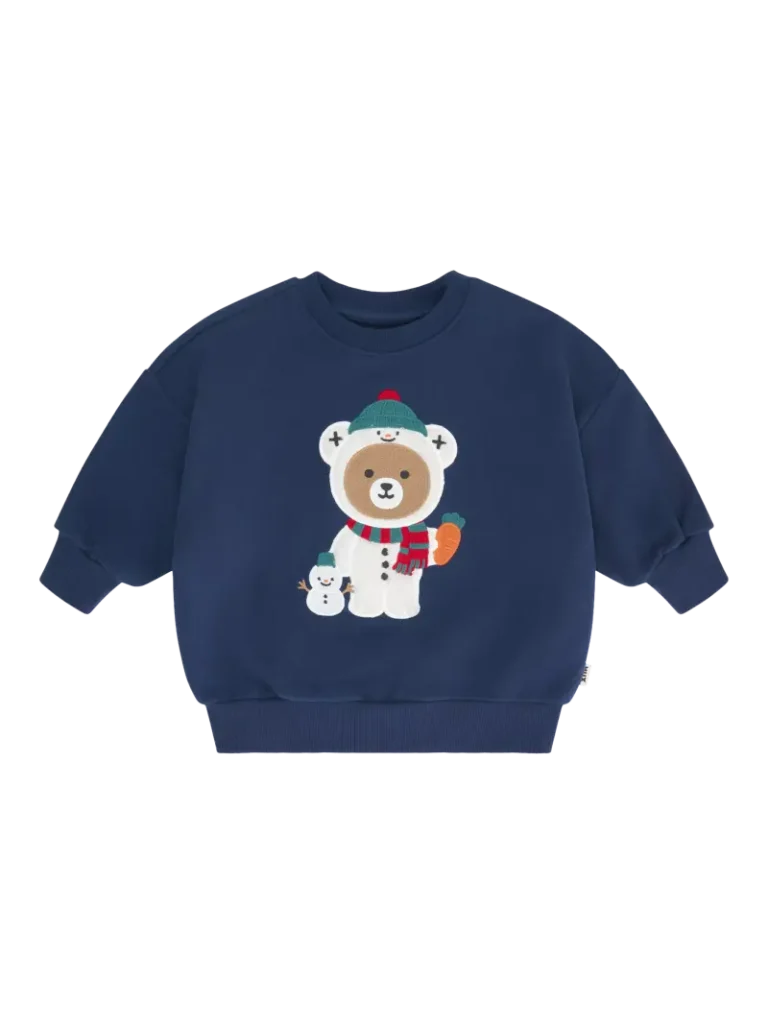 Hux Baby Snowman Sweatshirt, Ink Christmas jumper from John Lewis