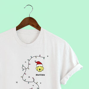 Illustrated And Personalised Dog Christmas T Shirt from Not On The High Street