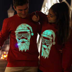 Interactive Glow Christmas Jumper Cool Santa from Not On The High Street