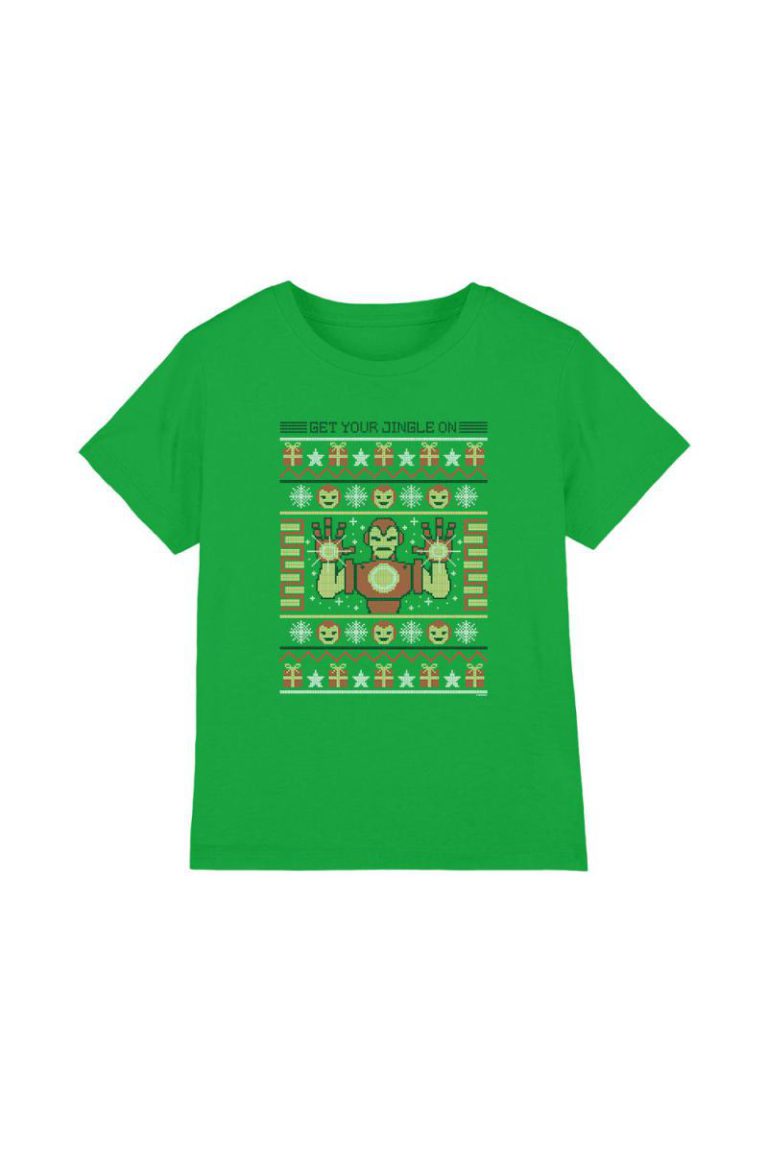 Iron Man Christmas Sweater Kids T-Shirt Dark Green from Debenhams