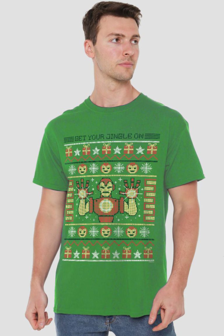 Iron Man Christmas Sweater Mens T-Shirt Green from Debenhams