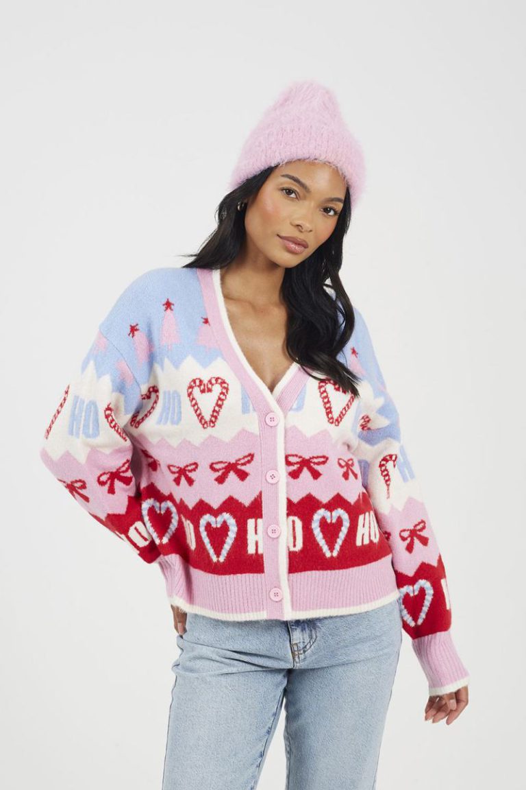 Jacquard Knit V-Neck Christmas Cardigan from Debenhams