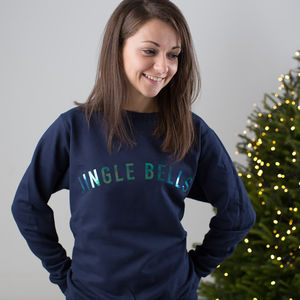 Jingle Bells Iridescent Christmas Jumper from Not On The High Street