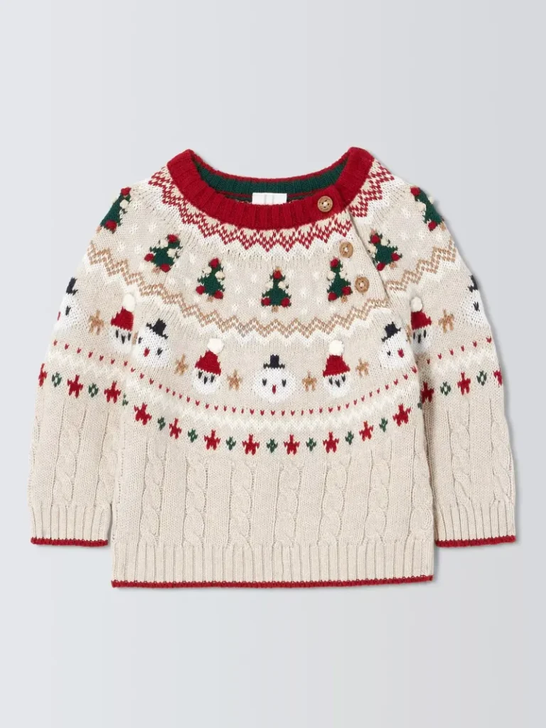 John Lewis Baby Traditional Fairisle Jumper, Multi Christmas jumper from John Lewis