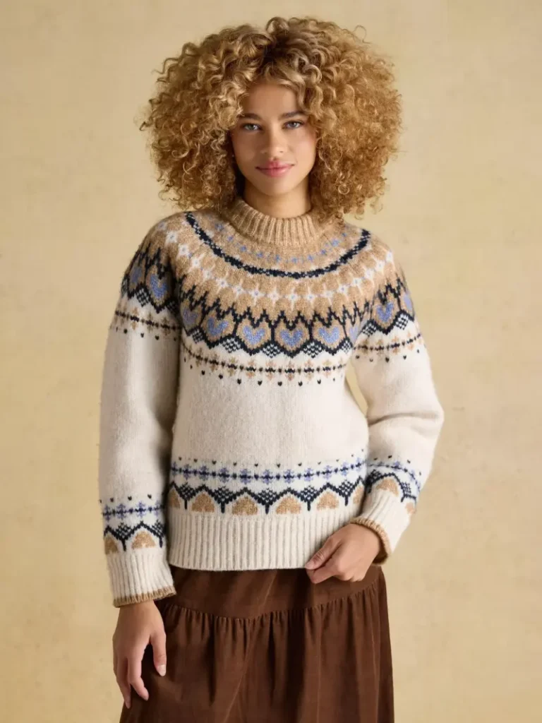 Joules Fair Isle Jumper, Cream Christmas jumper from John Lewis