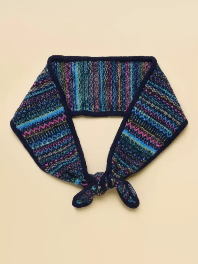 Joules Fair Isle Knit Neckerchief, Navy Christmas jumper from John Lewis