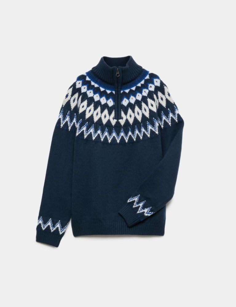 Knitted Fairisle Zip Jumper (6-16 Yrs) Christmas jumper from Marks & Spencer