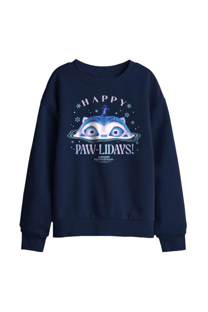 KPop Demon Hunters Christmas Derpy Happy Pawlidays Kids Sweatshirt, Na from Debenhams