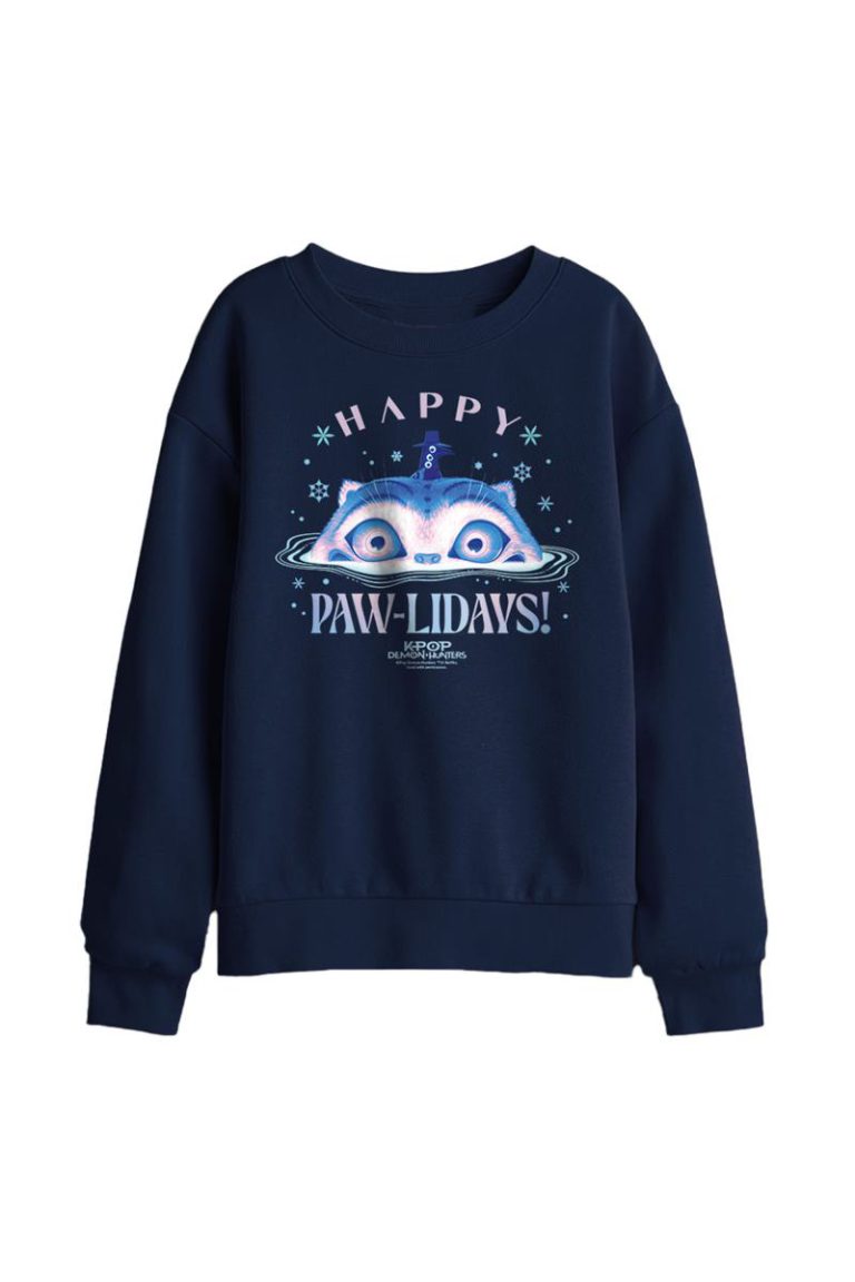 KPop Demon Hunters Christmas Derpy Happy Pawlidays Kids Sweatshirt, Na from Debenhams