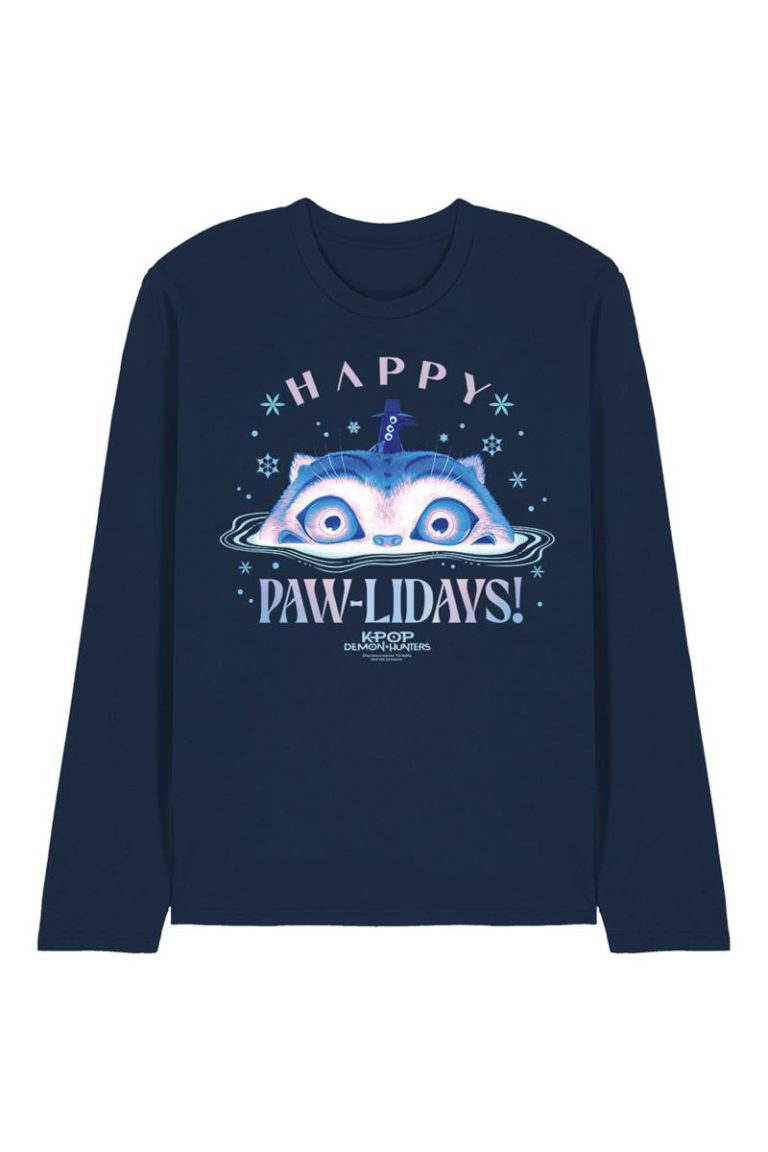 KPop Demon Hunters Christmas Derpy Happy Pawlidays Long Sleeve T Shirt from Debenhams