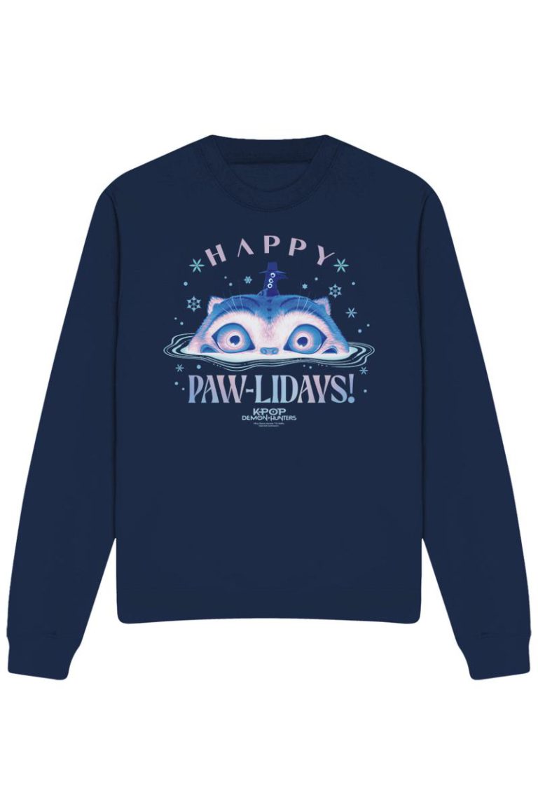 KPop Demon Hunters Christmas Derpy Happy Pawlidays Sweatshirt, Navy from Debenhams