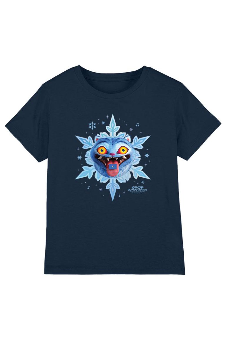 KPop Demon Hunters Christmas Derpy Snowflake Kids T Shirt, Navy from Debenhams